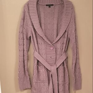 Purple belted Sweater Cardigan